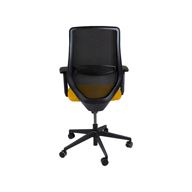 Saxen: Scudo Task Chair with Yellow Fabric Seat without Headrest - Refurbished