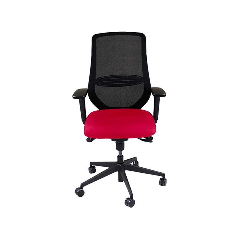 Saxen: Scudo Task Chair with Red Fabric Seat without Headrest - Refurbished