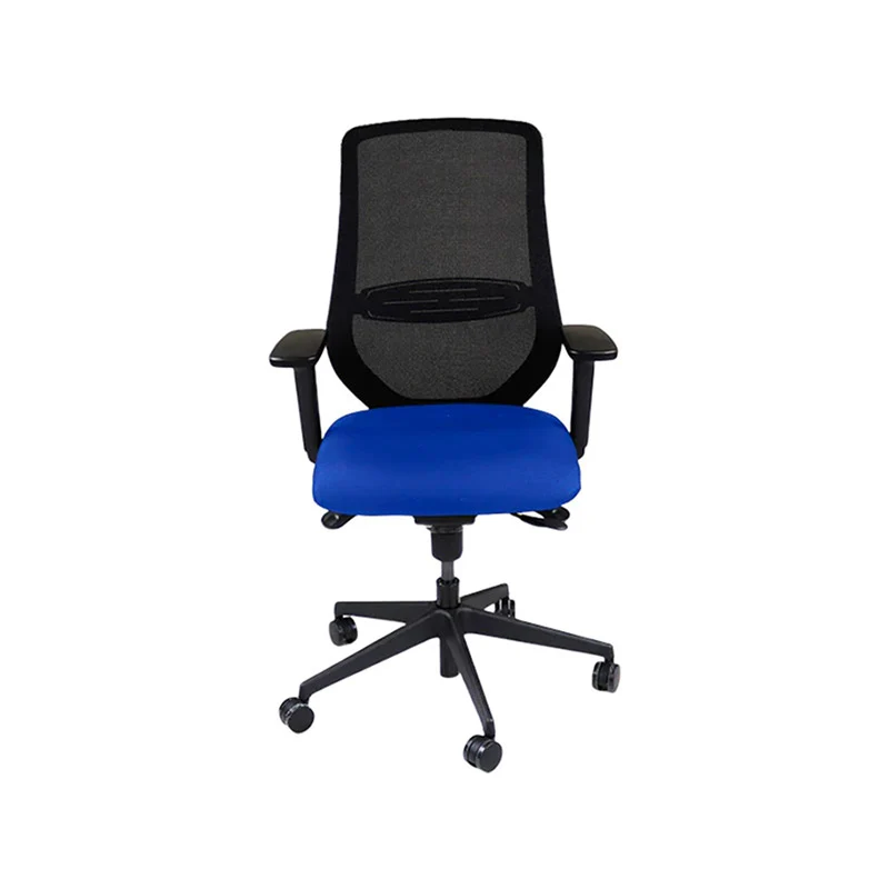 Saxen: Scudo Task Chair with Blue Fabric Seat without Headrest - Refurbished