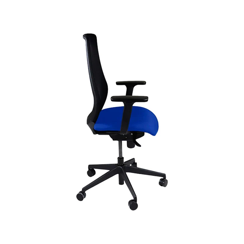 Saxen: Scudo Task Chair with Blue Fabric Seat without Headrest - Refurbished