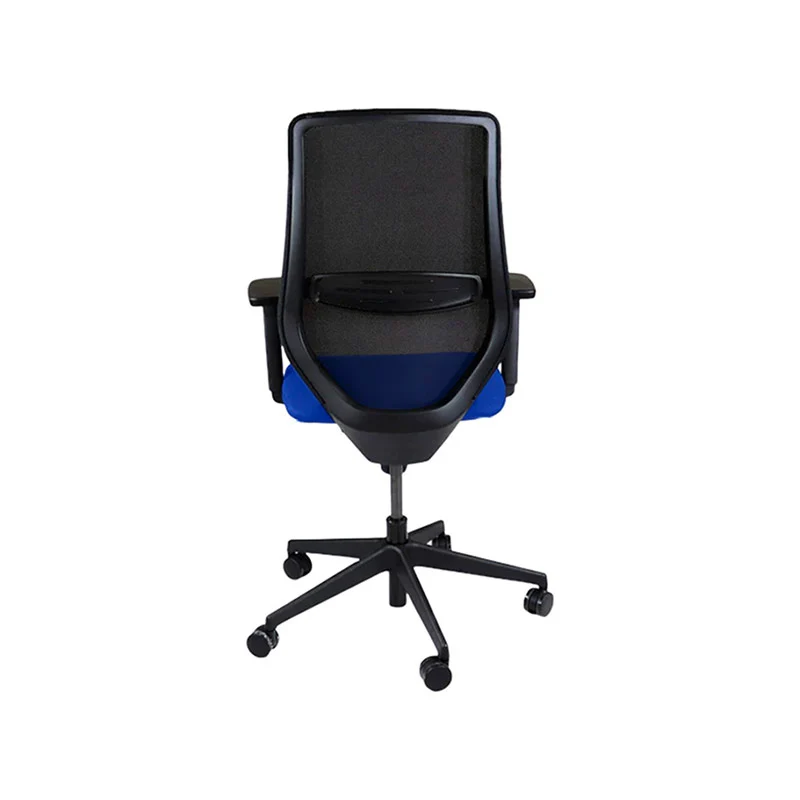 Saxen: Scudo Task Chair with Blue Fabric Seat without Headrest - Refurbished
