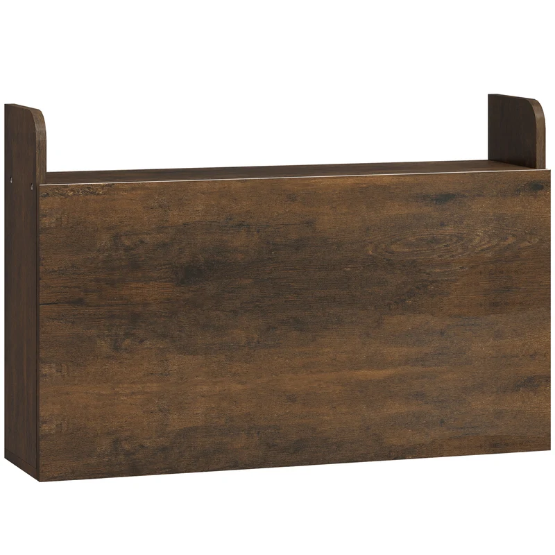 Mesa de Parede Suspensa para Computador com Prateleira Dobrável e Arrumação 77x20x51 cm