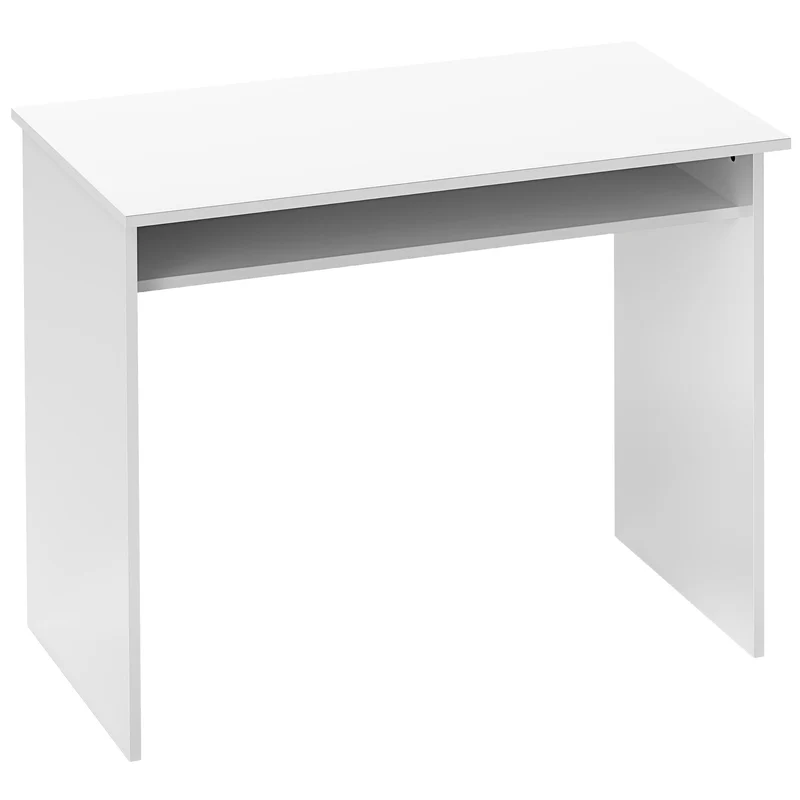 Secretária Compacta com 1 Prateleira 90x50x74 cm Branco