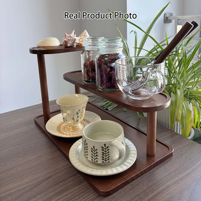 Contemporary Scandinavian Rectangular Oval Pine Desktop Storage Shelf 2/3 Tier For Bedroom