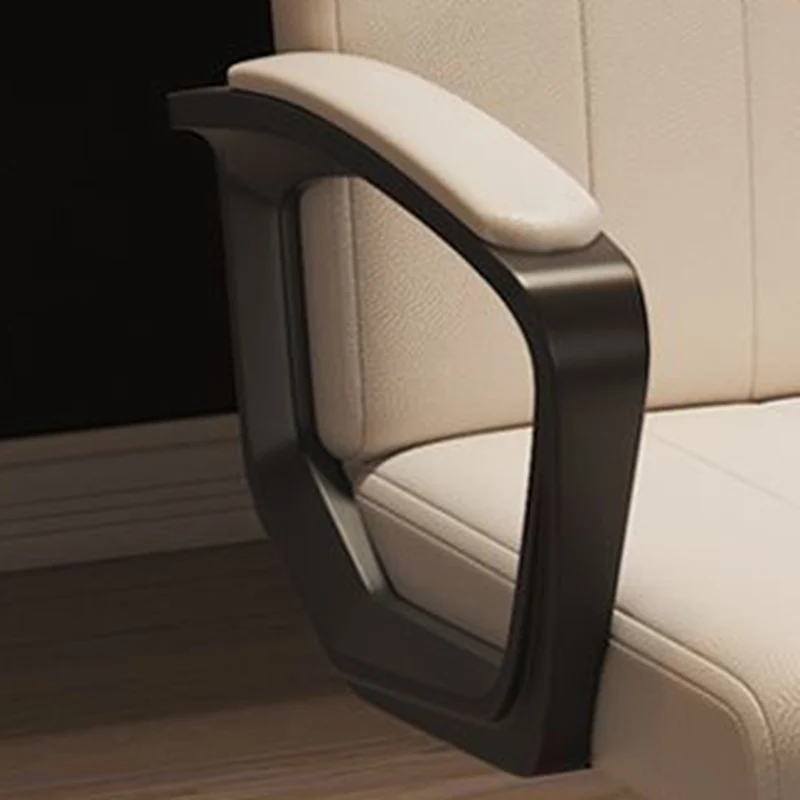 Modern Minimalist Rectangular PU Leather Metal Nylon Adjustable Swivel Desk Chair Backrest Armrest For Home Office