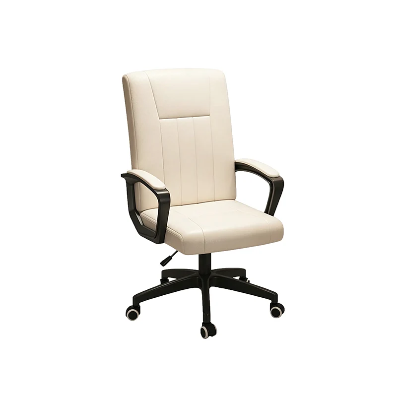 Modern Minimalist Rectangular PU Leather Metal Nylon Adjustable Swivel Desk Chair Backrest Armrest For Home Office
