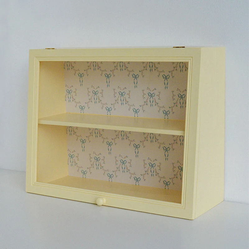 Contemporary Creative Pine Wood Acrylic Rectangular Desktop Storage Shelf 2-Tier For Living Room & Bedroom