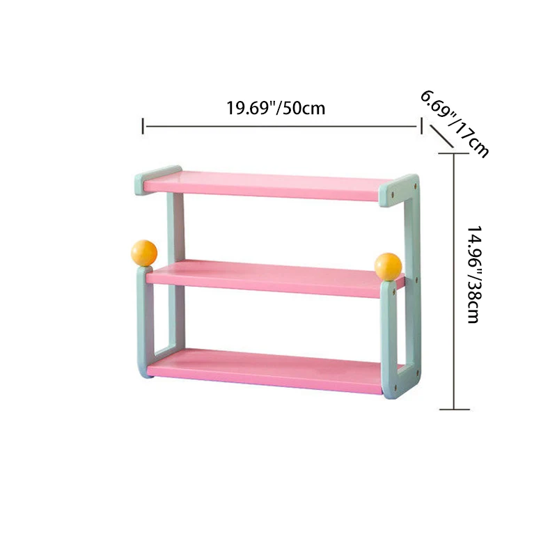 Contemporary Creative MDF Rectangular Desktop Storage Shelf 3-Tier For Living Room & Dining Room & Bedroom