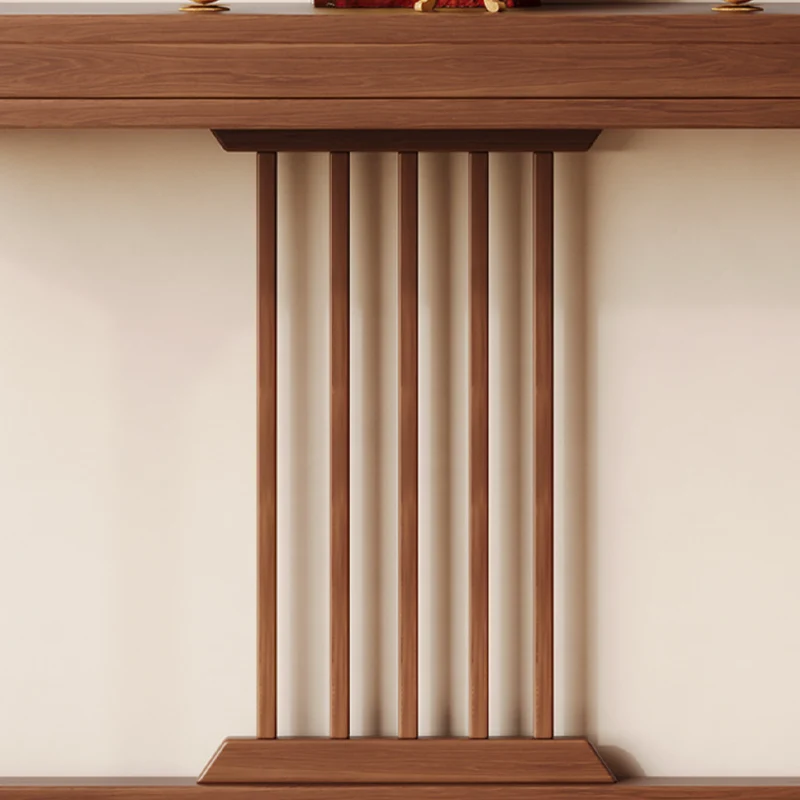 Traditional Chinese Rubberwood Raised Edge Rectangular Stable Sturdy Console Table 1-Tier For Entryway & Hallway