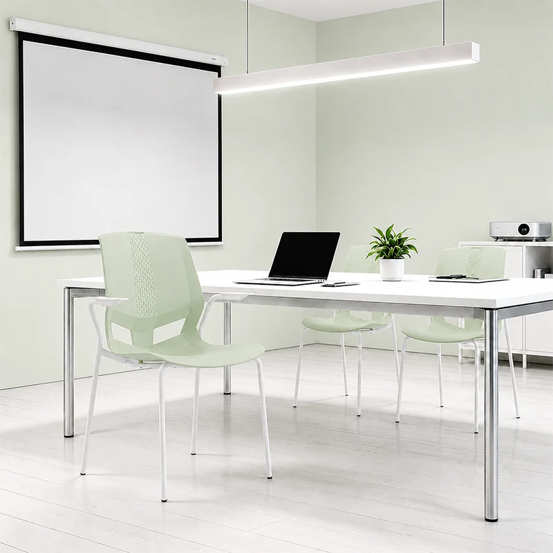 Contemporary Scandinavian Ergonomic Chair: INS-Style One-Piece Molded PP Desk Chair For Home Office