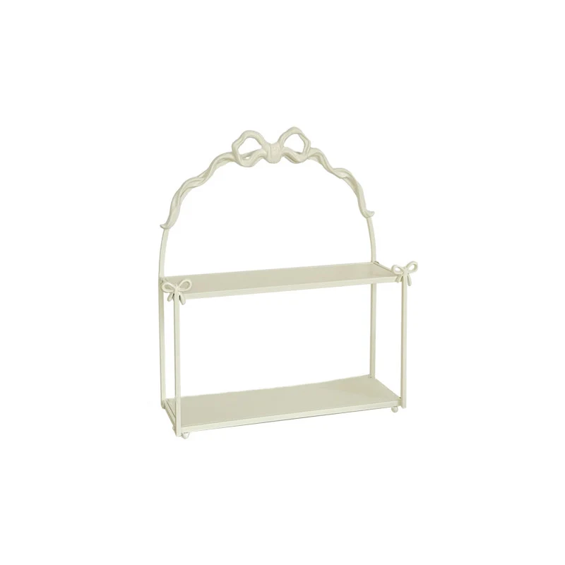 Contemporary Creative Iron Bow-Shaped Desktop Storage Shelf 2-Tier Wall-Mounted Storage For Living Room