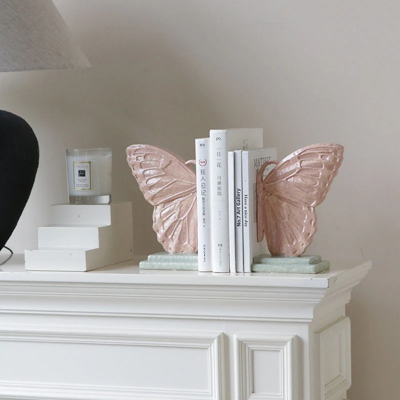Contemporary Creative Resin Butterfly-shaped Table Decor With Book Storage Function For Living Room & Entryway