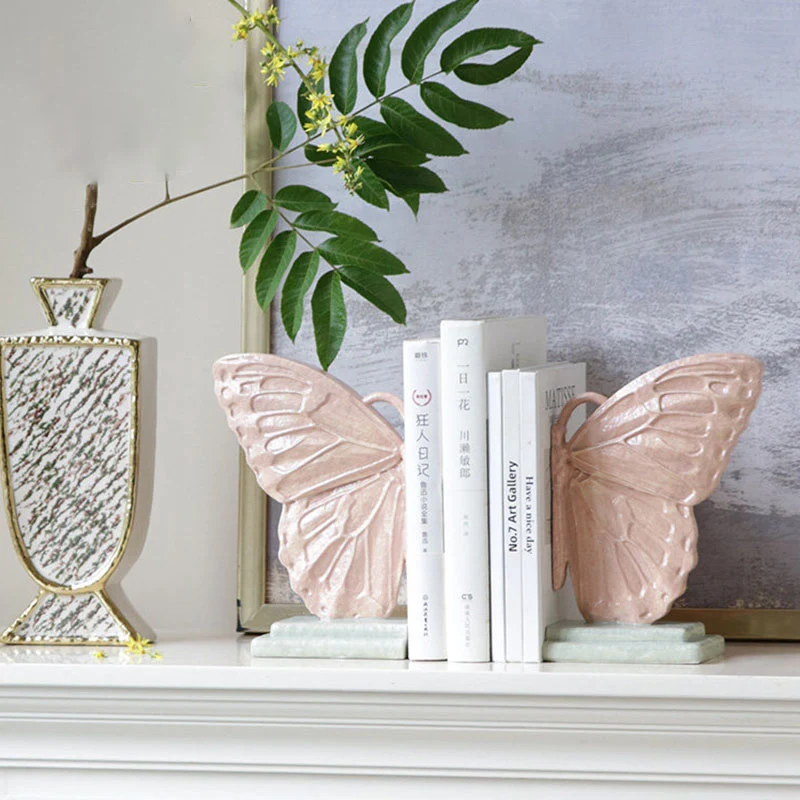 Contemporary Creative Resin Butterfly-shaped Table Decor With Book Storage Function For Living Room & Entryway