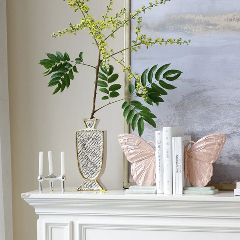 Contemporary Creative Resin Butterfly-shaped Table Decor With Book Storage Function For Living Room & Entryway