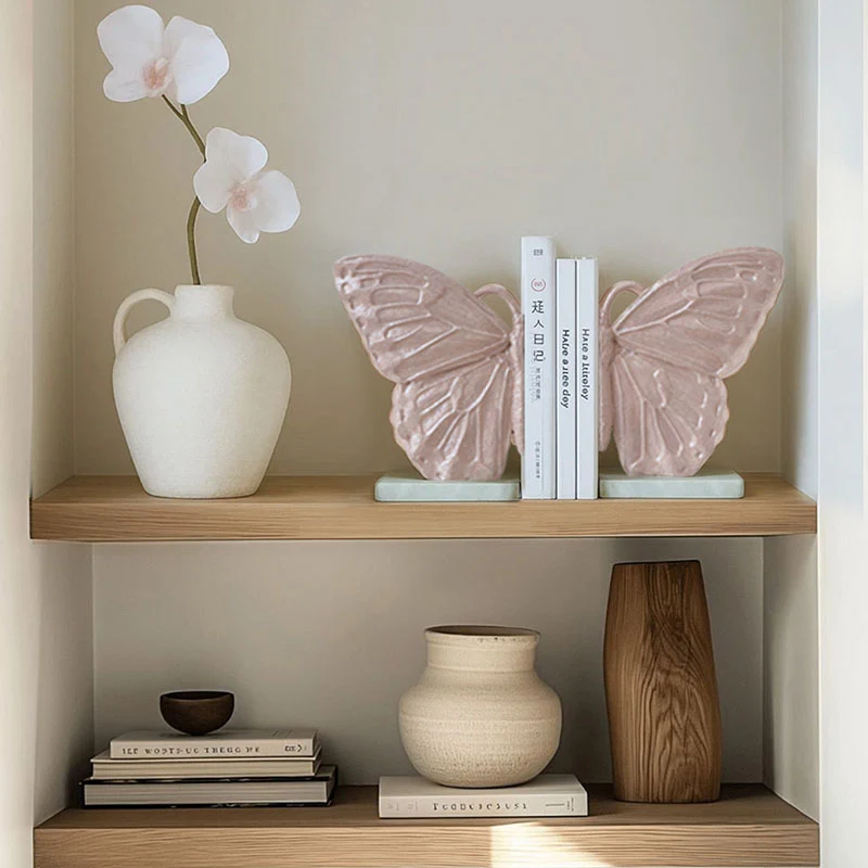 Contemporary Creative Resin Butterfly-shaped Table Decor With Book Storage Function For Living Room & Entryway