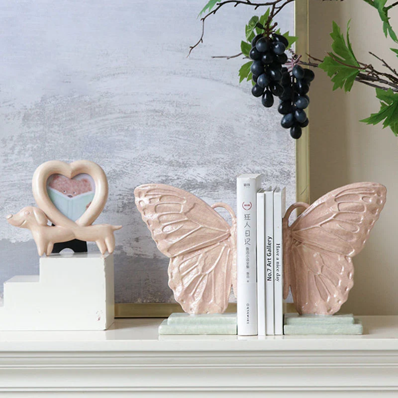 Contemporary Creative Resin Butterfly-shaped Table Decor With Book Storage Function For Living Room & Entryway
