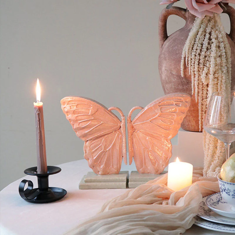 Contemporary Creative Resin Butterfly-shaped Table Decor With Book Storage Function For Living Room & Entryway