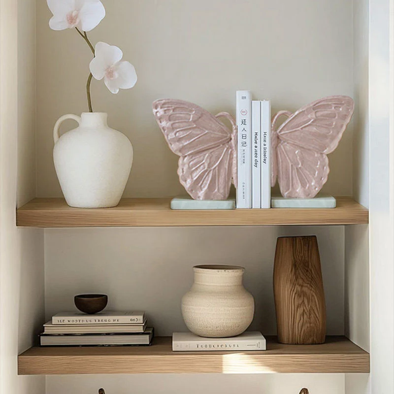 Contemporary Creative Resin Butterfly-shaped Table Decor With Book Storage Function For Living Room & Entryway