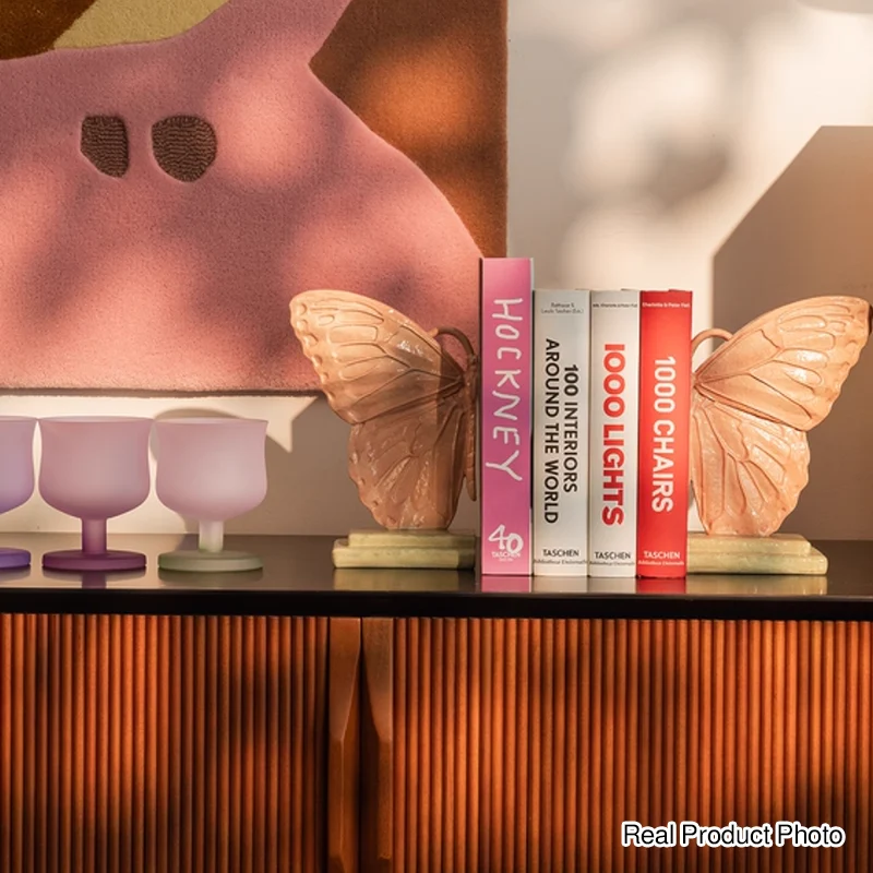 Contemporary Creative Resin Butterfly-shaped Table Decor With Book Storage Function For Living Room & Entryway