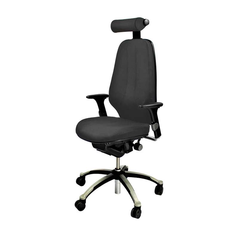 RH Logic: 400 High Back Office Chair with Headrest - Grey Fabric - Refurbished