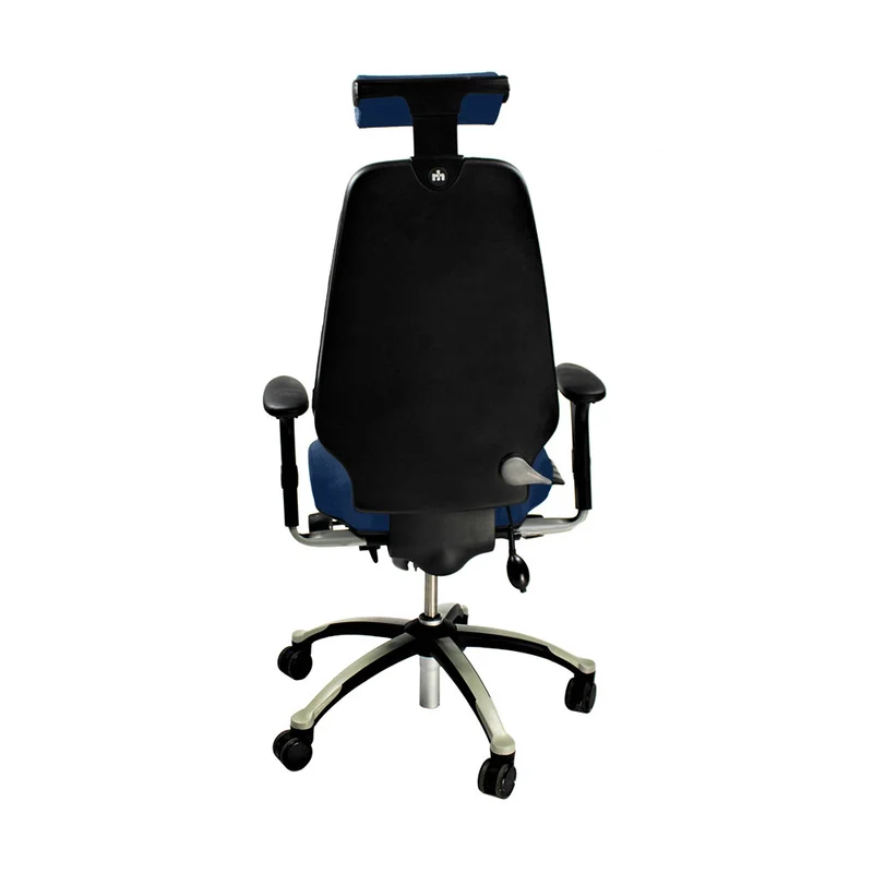 RH Logic: 400 High Back Office Chair with Headrest - Blue Fabric - Refurbished