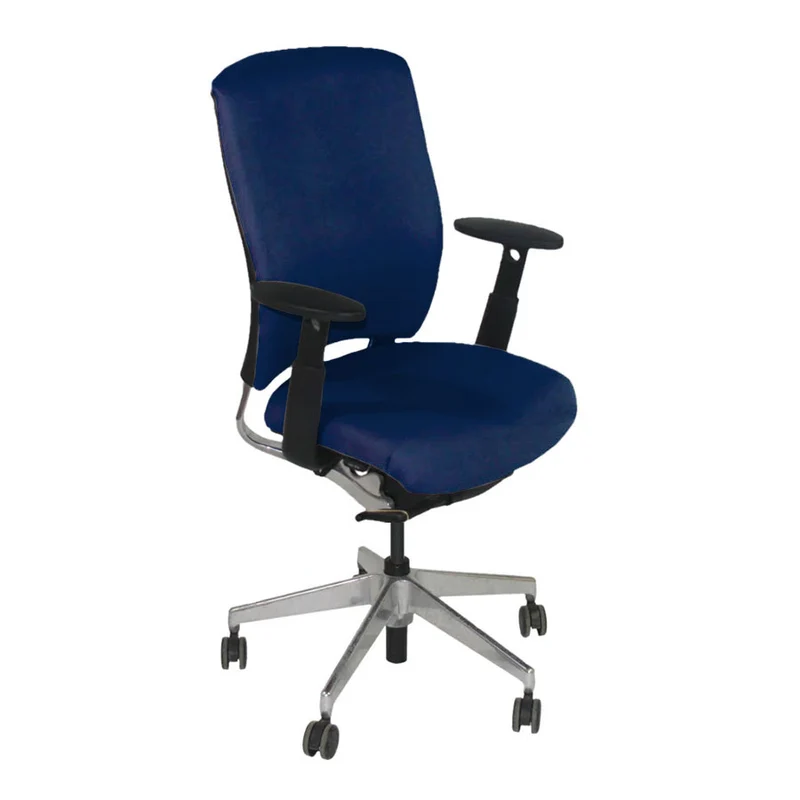 Senator: Enigma S21 Office Chair with Aluminium Frame in Blue Fabric - Refurbished