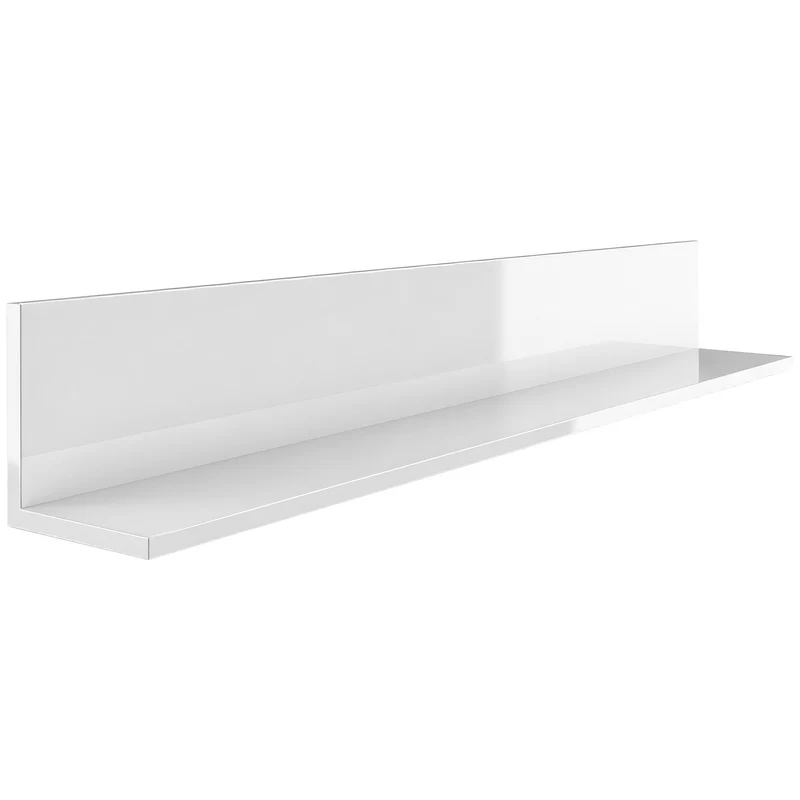 Prateleira de Parede para Sala e Quarto Espessura 1,5 cm em Madeira com Acabamento Brilhante Branco