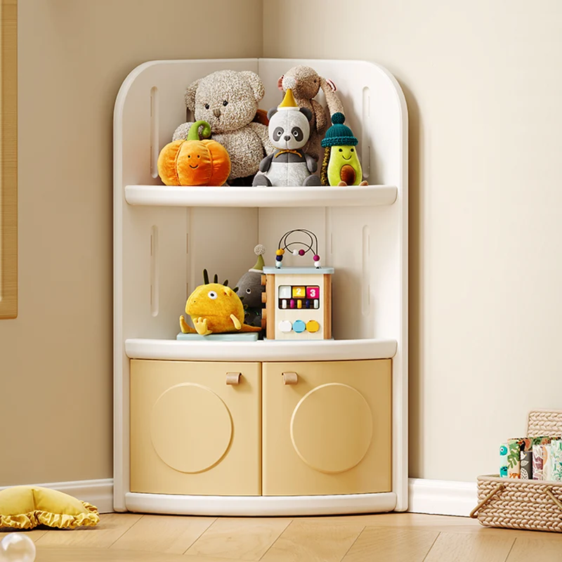 Modern Minimalist Fan-Shaped Eco-Friendly HDPE Kids Corner Storage Cabinet 3/4-Layer For Living Room