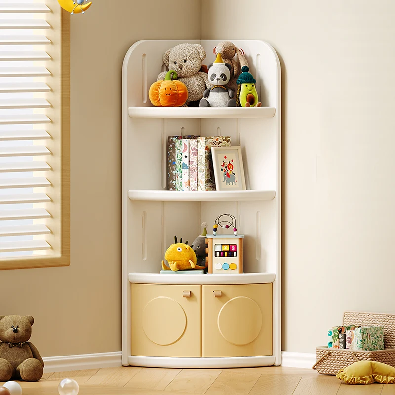 Modern Minimalist Fan-Shaped Eco-Friendly HDPE Kids Corner Storage Cabinet 3/4-Layer For Living Room