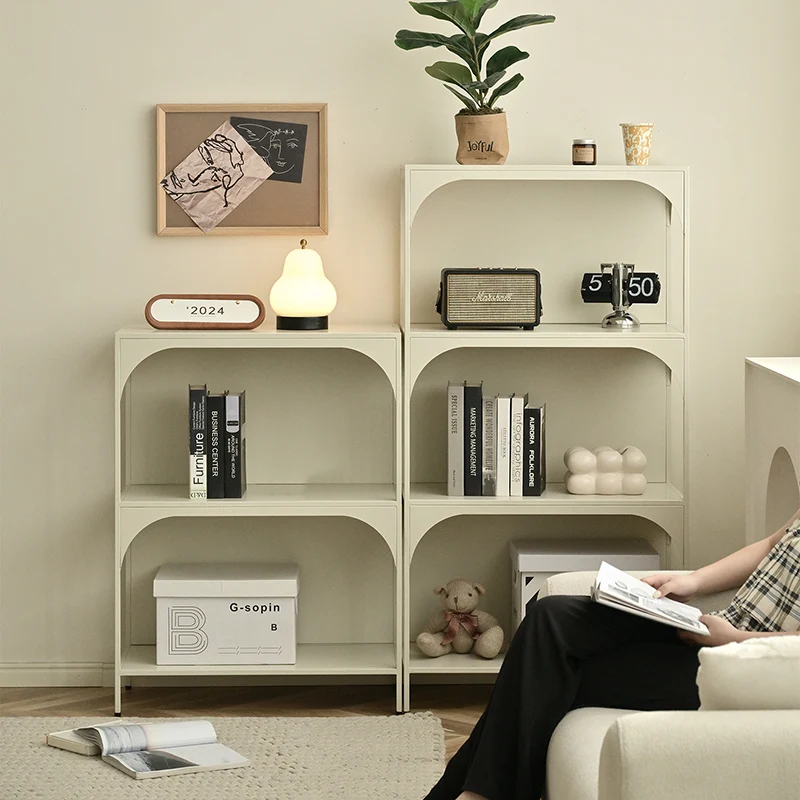 Contemporary Industrial Rectangular Iron Wall-Mounted Floor-Standing Storage Shelf 2/3- Layer For Living Room & Study