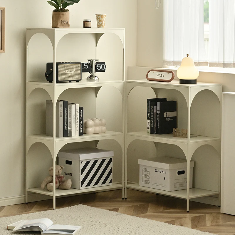 Contemporary Industrial Rectangular Iron Wall-Mounted Floor-Standing Storage Shelf 2/3- Layer For Living Room & Study