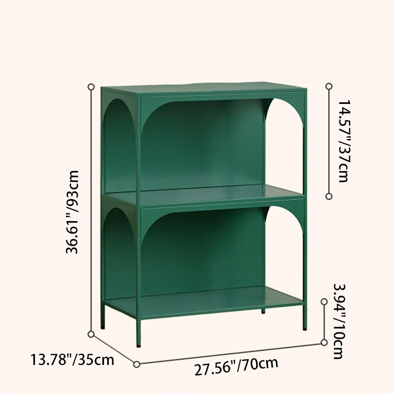 Contemporary Industrial Rectangular Iron Wall-Mounted Floor-Standing Storage Shelf 2/3- Layer For Living Room & Study