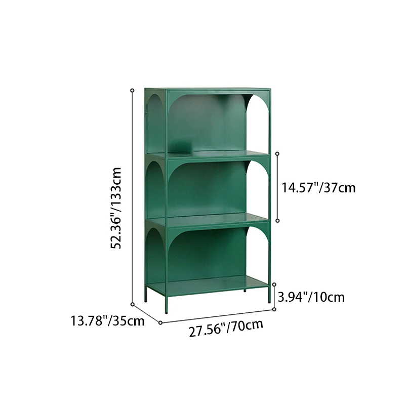 Contemporary Industrial Rectangular Iron Wall-Mounted Floor-Standing Storage Shelf 2/3- Layer For Living Room & Study