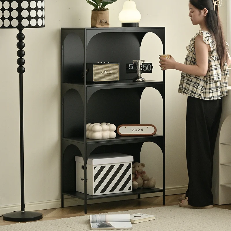 Contemporary Industrial Rectangular Iron Wall-Mounted Floor-Standing Storage Shelf 2/3- Layer For Living Room & Study