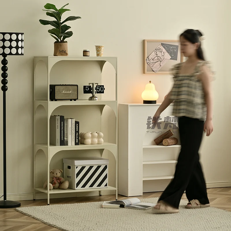 Contemporary Industrial Rectangular Iron Wall-Mounted Floor-Standing Storage Shelf 2/3- Layer For Living Room & Study