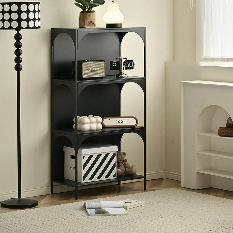 Contemporary Industrial Rectangular Iron Wall-Mounted Floor-Standing Storage Shelf 2/3- Layer For Living Room & Study