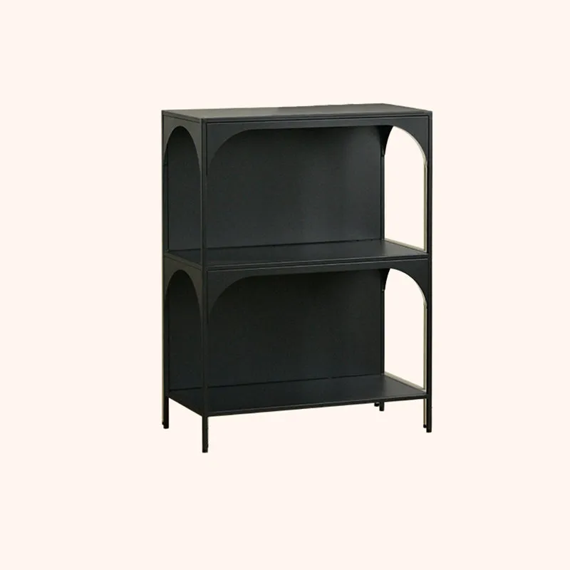 Contemporary Industrial Rectangular Iron Wall-Mounted Floor-Standing Storage Shelf 2/3- Layer For Living Room & Study