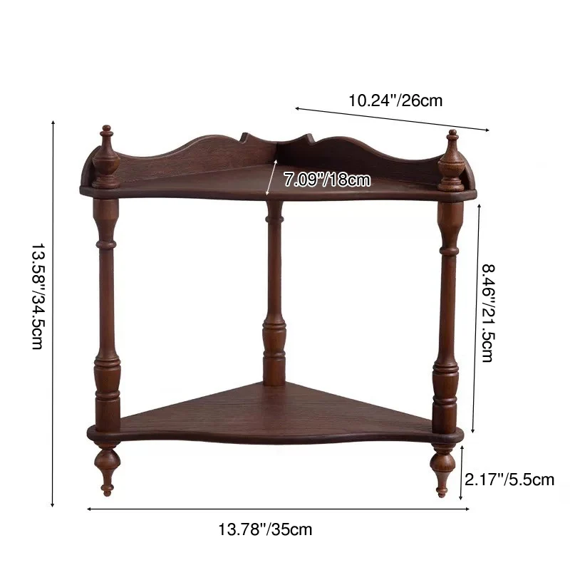 Traditional French Triangular Cylindrical Rubberwood Medium Density Fiberboard Display Rack 2/3/4 Tier For Living Room