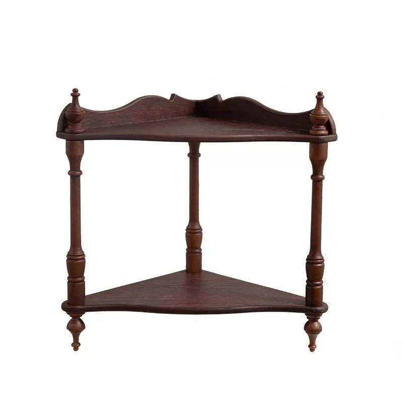 Traditional French Triangular Cylindrical Rubberwood Medium Density Fiberboard Display Rack 2/3/4 Tier For Living Room