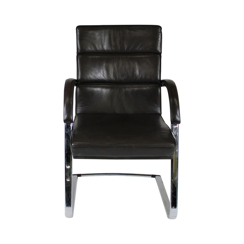 William Hands: Executive Meeting Chair in Dark Brown Leather - Refurbished