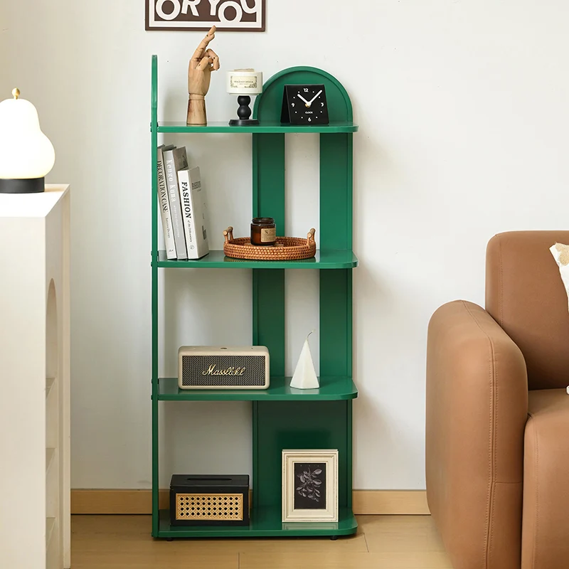 Modern Minimalist Iron Rounded Rectangular Storage Shelf With 4-Tier Corner Display Rack For Living Room