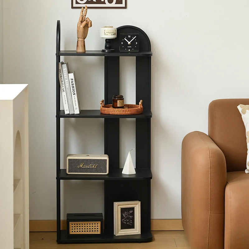 Modern Minimalist Iron Rounded Rectangular Storage Shelf With 4-Tier Corner Display Rack For Living Room