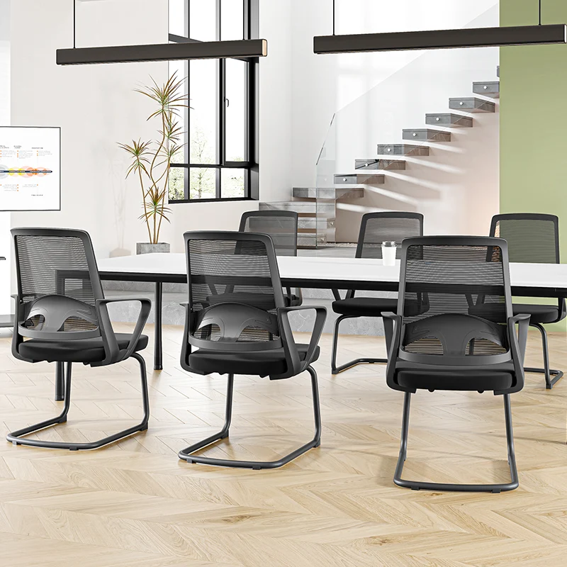 Modern Black Mesh Executive Office Chair - PP & Fiberglass Frame & Cantilever Base Desk Chair For Home Office
