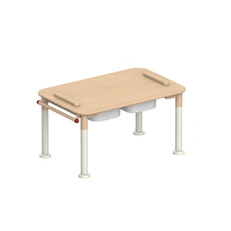 Minimalist Beech Wood Kids Play Table - Adjustable Height & Rounded Edge Safety Design Desk For Study