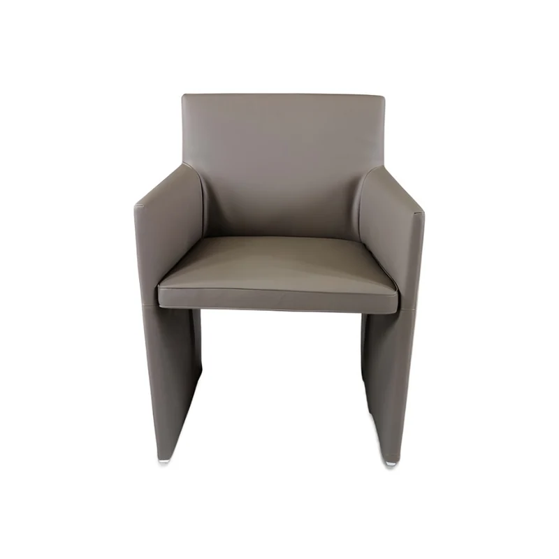 B&B Italia: Posa Meeting Chair in Ash Grey Leather - Refurbished