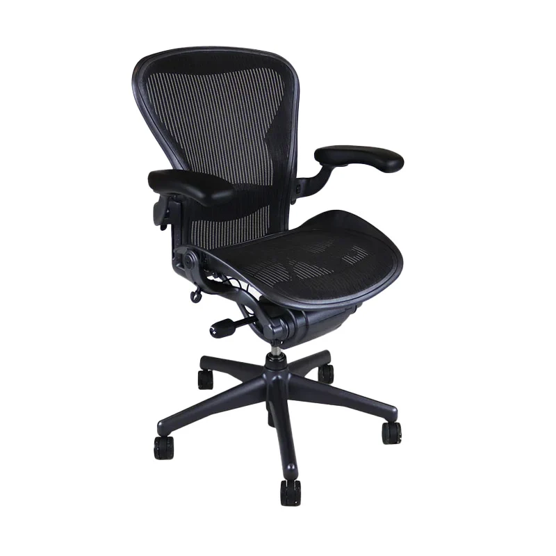 Herman Miller: Aeron - size B - Height Adjustable Arm Back Tilt Only (Graphite) - Refurbished