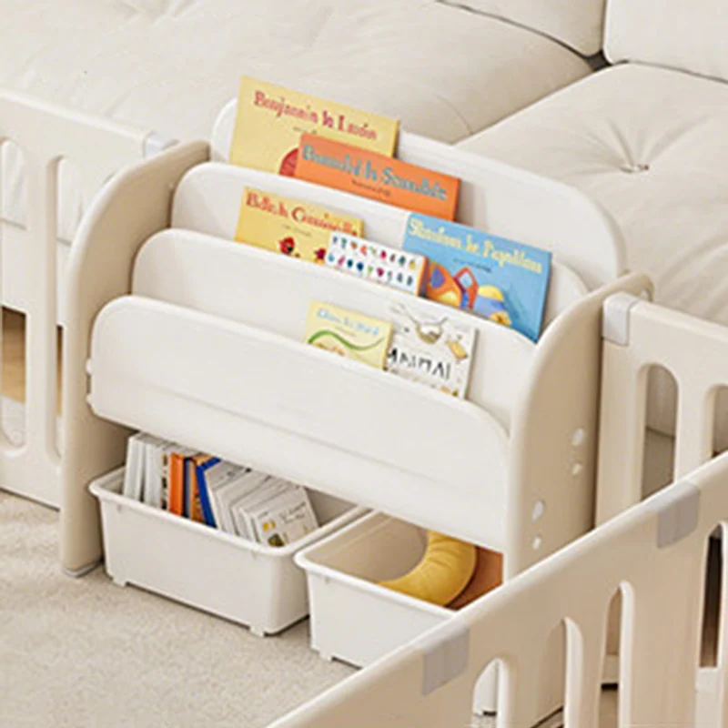 Modern Minimalist HDPE Rectangular Lightweight Kids Bookshelf 2/6-Storage Box For Living Room & Study