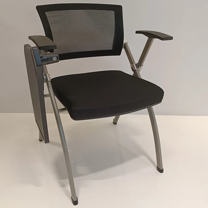 Modern Ergonomic Mesh Office Chair - Rectangular Folding Desk Chair With Optional Writing Tablet For Home Office