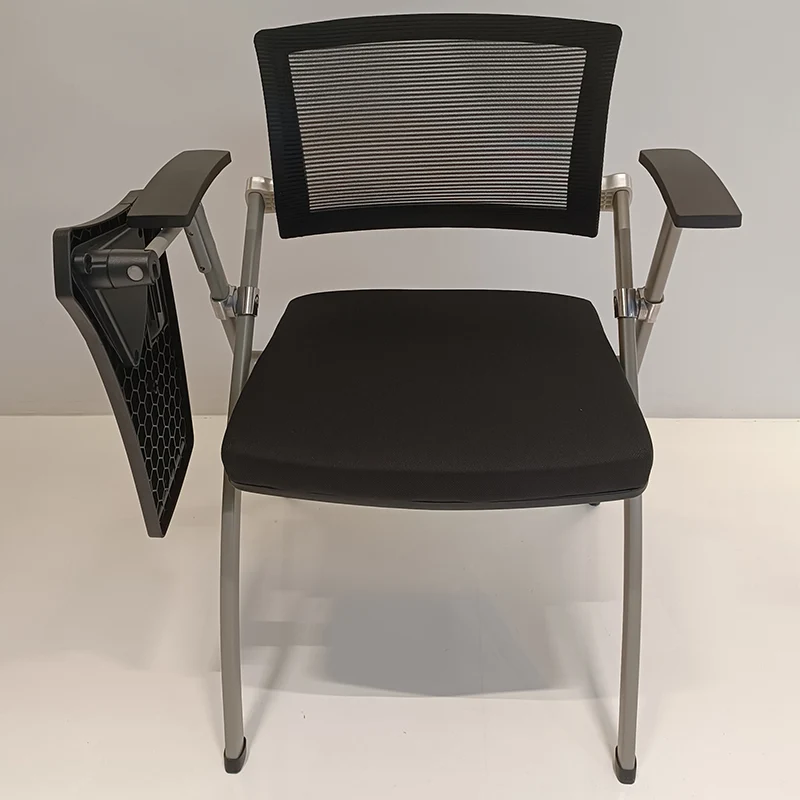 Modern Ergonomic Mesh Office Chair - Rectangular Folding Desk Chair With Optional Writing Tablet For Home Office