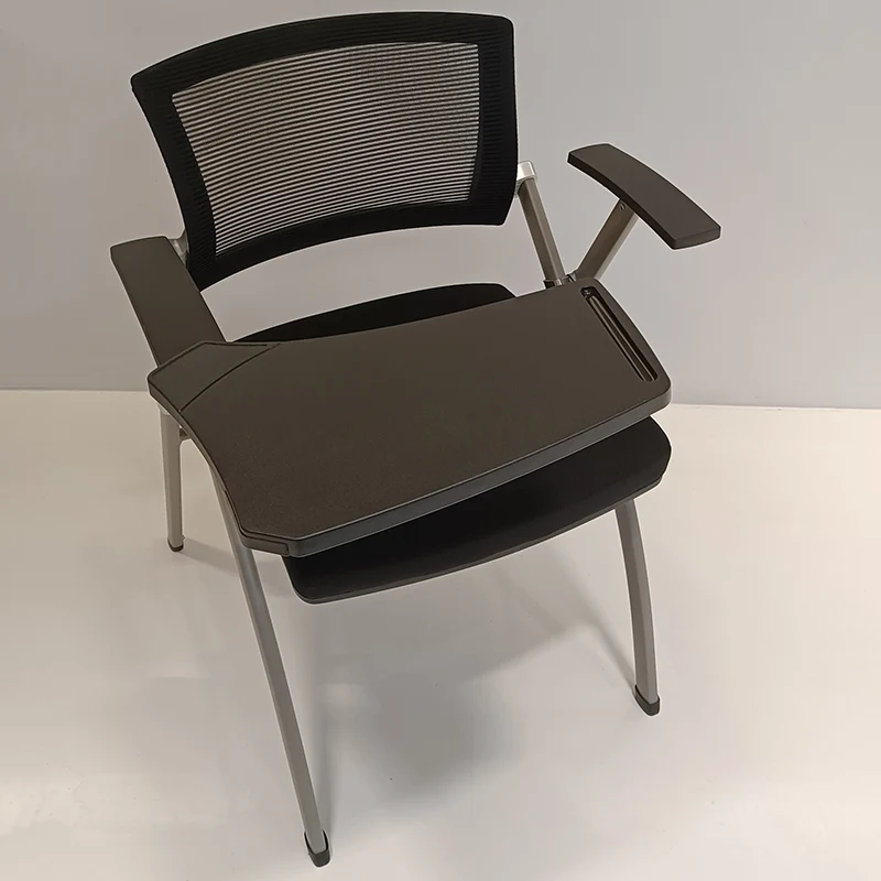 Modern Ergonomic Mesh Office Chair - Rectangular Folding Desk Chair With Optional Writing Tablet For Home Office
